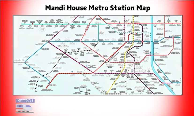 mandi house metro station map